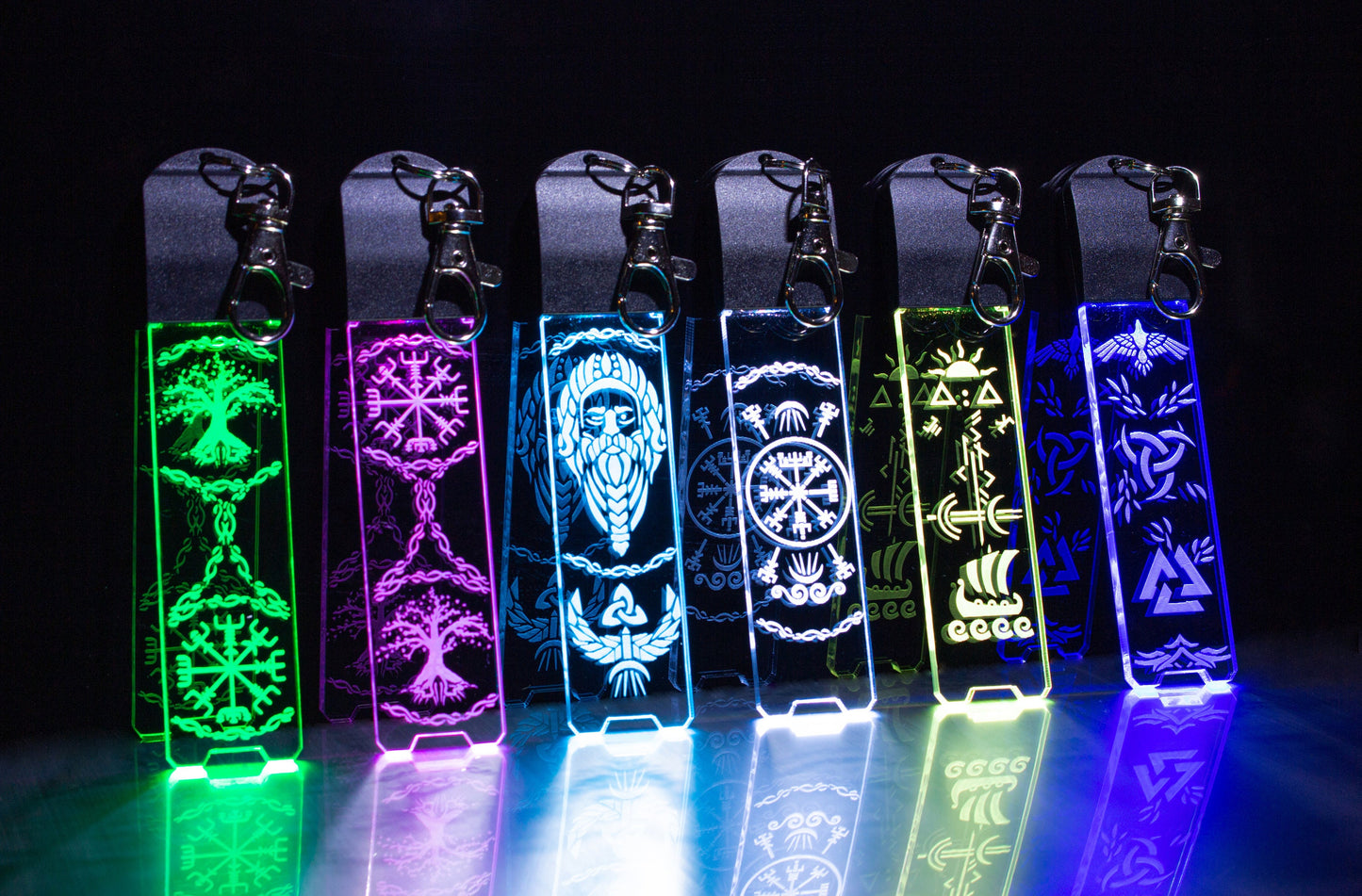 Viking LED Keychain | Norse Mythology Different Designs - Tree Of Life, Vegvisir, Odin, Raven, Personalised | Gift For Programmer Gamer