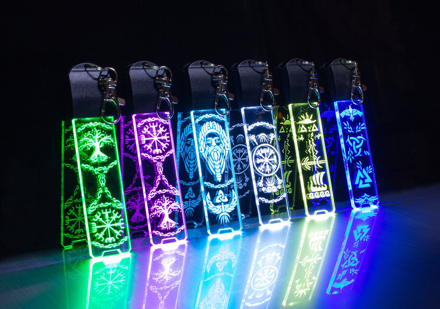 Viking LED Keychain | Norse Mythology Different Designs - Tree Of Life, Vegvisir, Odin, Raven, Personalised | Gift For Programmer Gamer