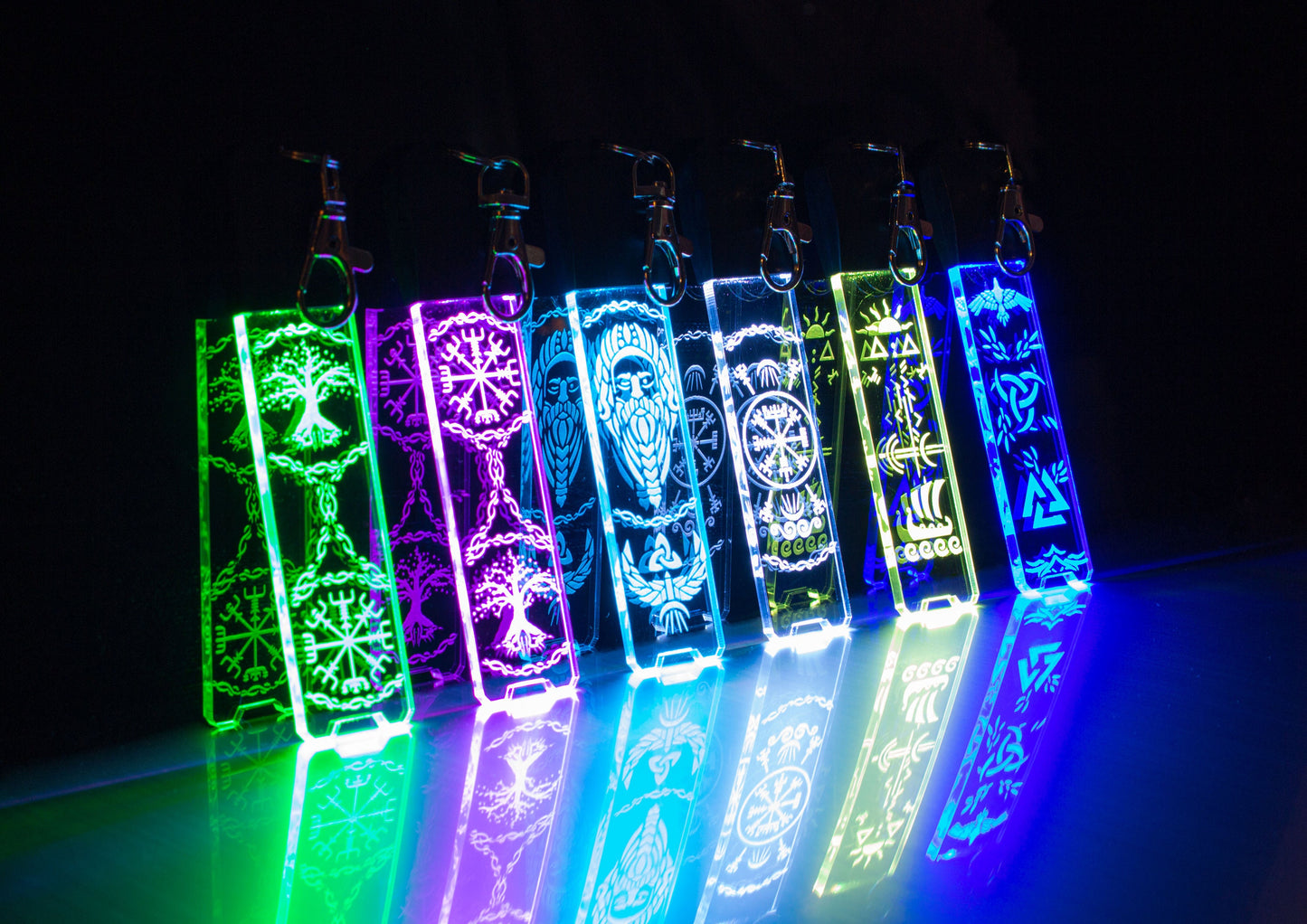 Viking LED Keychain | Norse Mythology Different Designs - Tree Of Life, Vegvisir, Odin, Raven, Personalised | Gift For Programmer Gamer