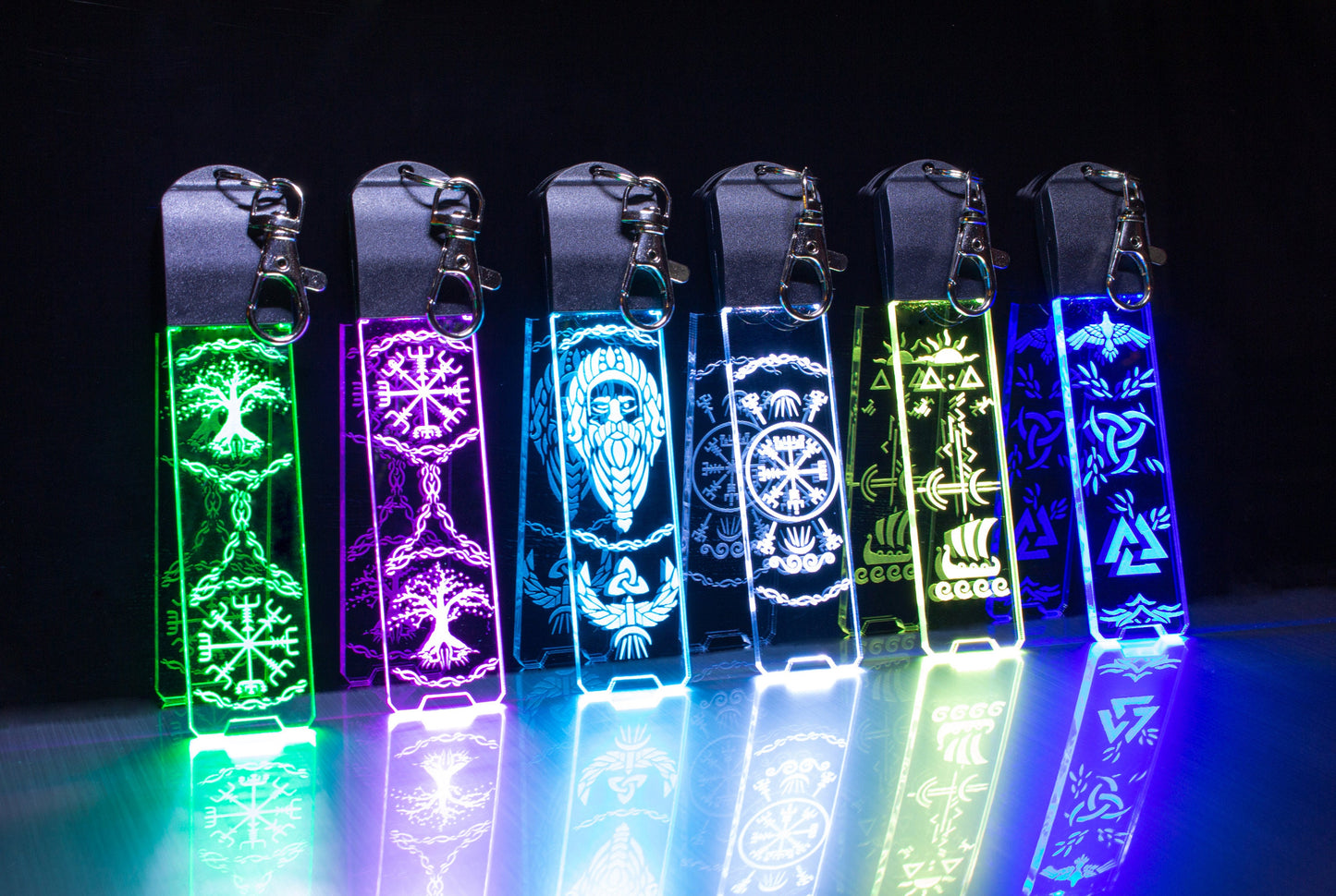 Viking LED Keychain | Norse Mythology Different Designs - Tree Of Life, Vegvisir, Odin, Raven, Personalised | Gift For Programmer Gamer