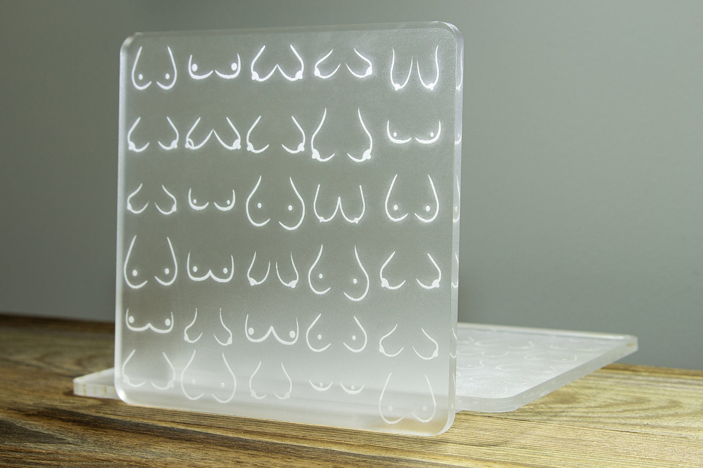 Boobs Coaster | Transparent Engraved Coaster