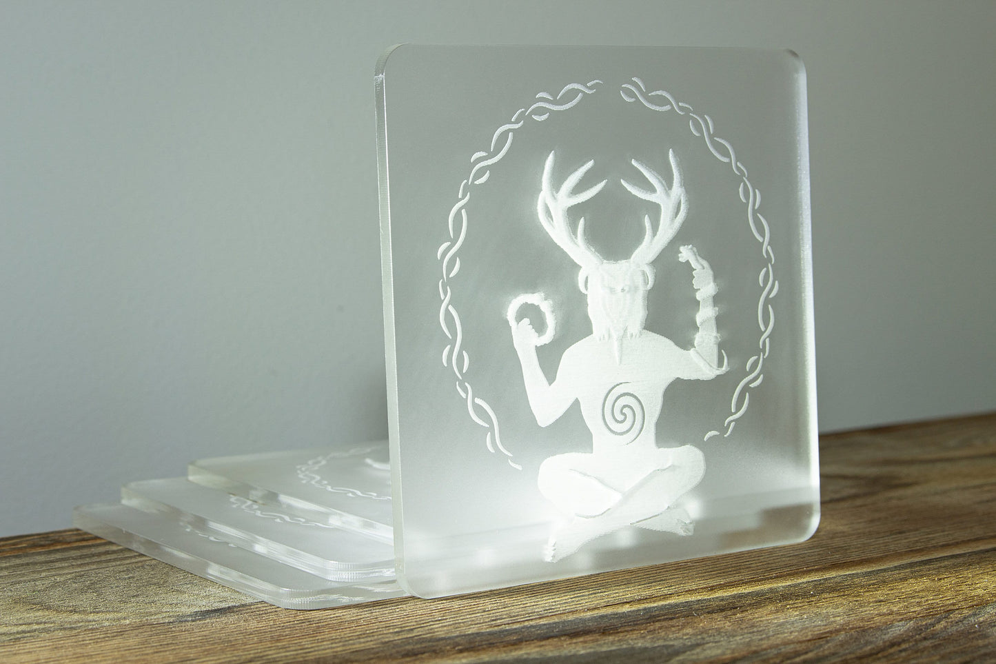 Cernunnos Coaster | Transparent Engraved Coaster