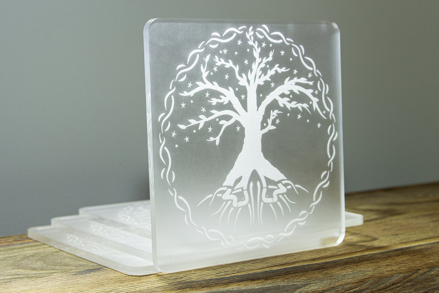 Yggdrasil Tree Coaster | Tree Of Life Engraved Coaster