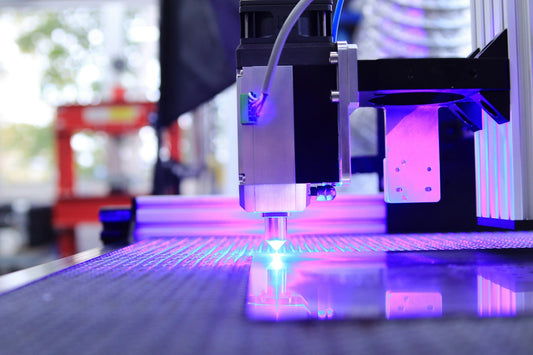 Laser head mounted on a CNC machine