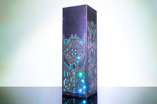 Futuristic Table Lamp | Cyberpunk Lamp for Gaming Room | Sci-Fi Circuit Board Style LED Lamp | Gift For Programmer