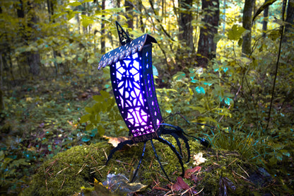 Gothic Lantern | Black Gothic Lamp | Spooky Halloween Gothic Spider Night Light Decoration | + Pumpkin Holder and Candy Basket Variants