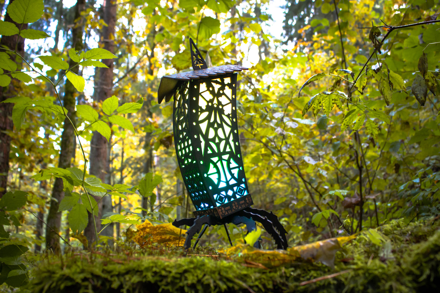 Gothic Lantern | Black Gothic Lamp | Spooky Halloween Gothic Spider Night Light Decoration | + Pumpkin Holder and Candy Basket Variants