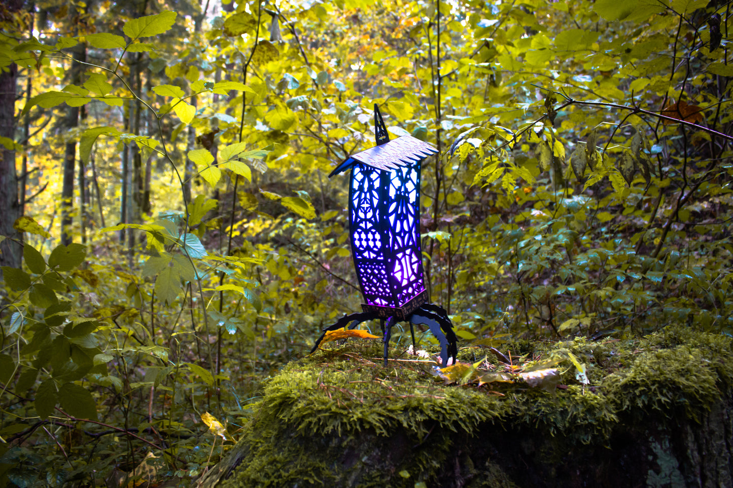 Gothic Lantern | Black Gothic Lamp | Spooky Halloween Gothic Spider Night Light Decoration | + Pumpkin Holder and Candy Basket Variants