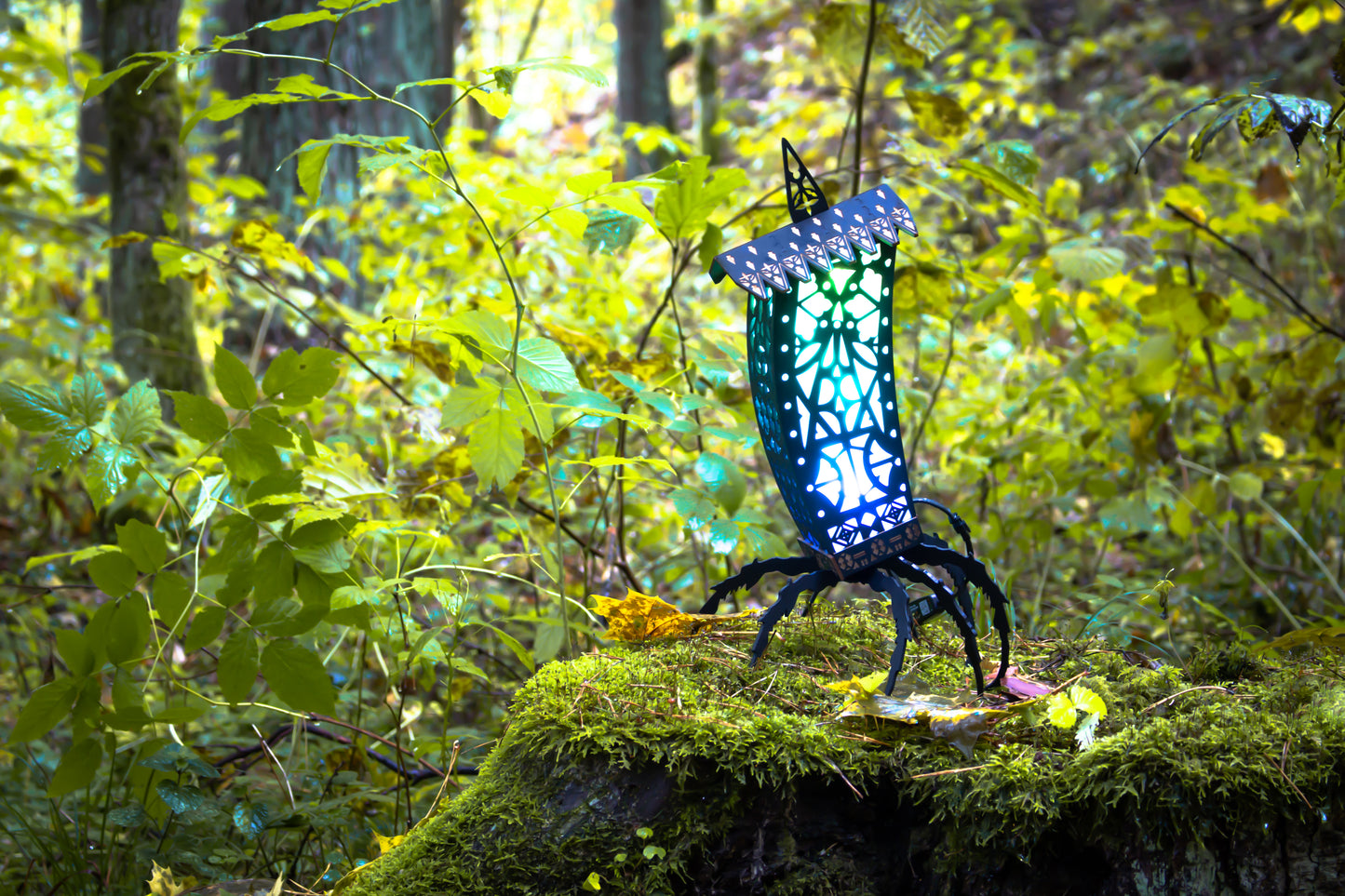 Gothic Lantern | Black Gothic Lamp | Spooky Halloween Gothic Spider Night Light Decoration | + Pumpkin Holder and Candy Basket Variants