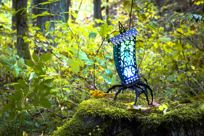 Gothic Lantern | Black Gothic Lamp | Spooky Halloween Gothic Spider Night Light Decoration | + Pumpkin Holder and Candy Basket Variants