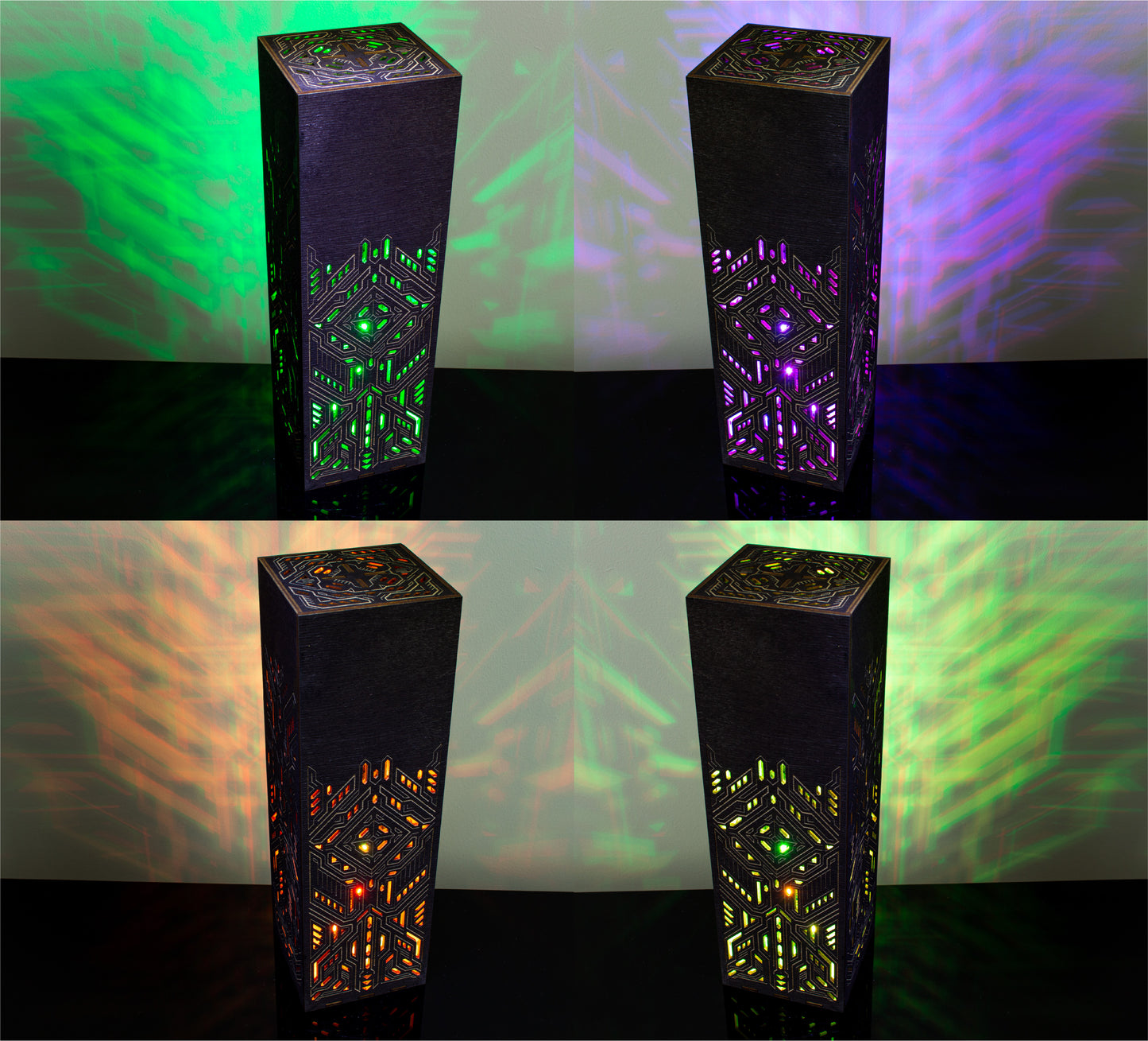 Futuristic Table Lamp | Cyberpunk Lamp for Gaming Room | Sci-Fi Circuit Board Style LED Lamp | Gift For Programmer