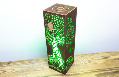 Wooden Tree Of Life Lamp | Celtic, Norse, Viking Mythology LED RGB Night Lamp | Yggdrasil Tree