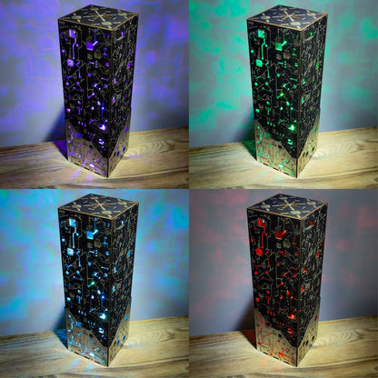 Cyberpunk Metal-Look Night Lamp | Circuit Board Style