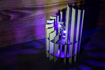Handmade Spiraled Wood LED Lamp | Handmade