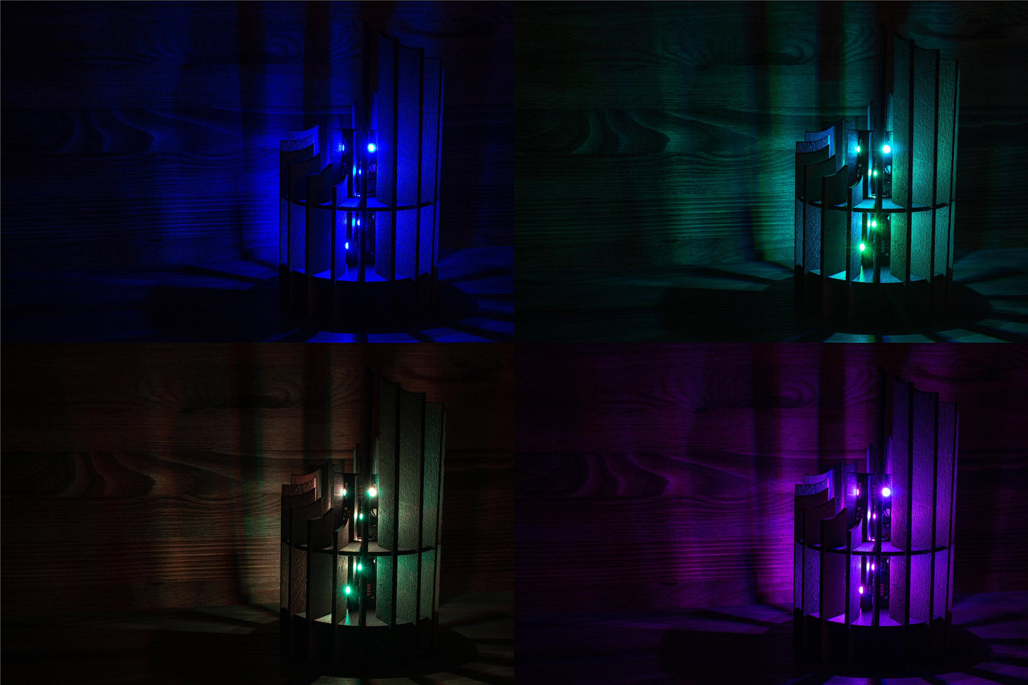 Handmade Spiraled Wood LED Lamp | Handmade