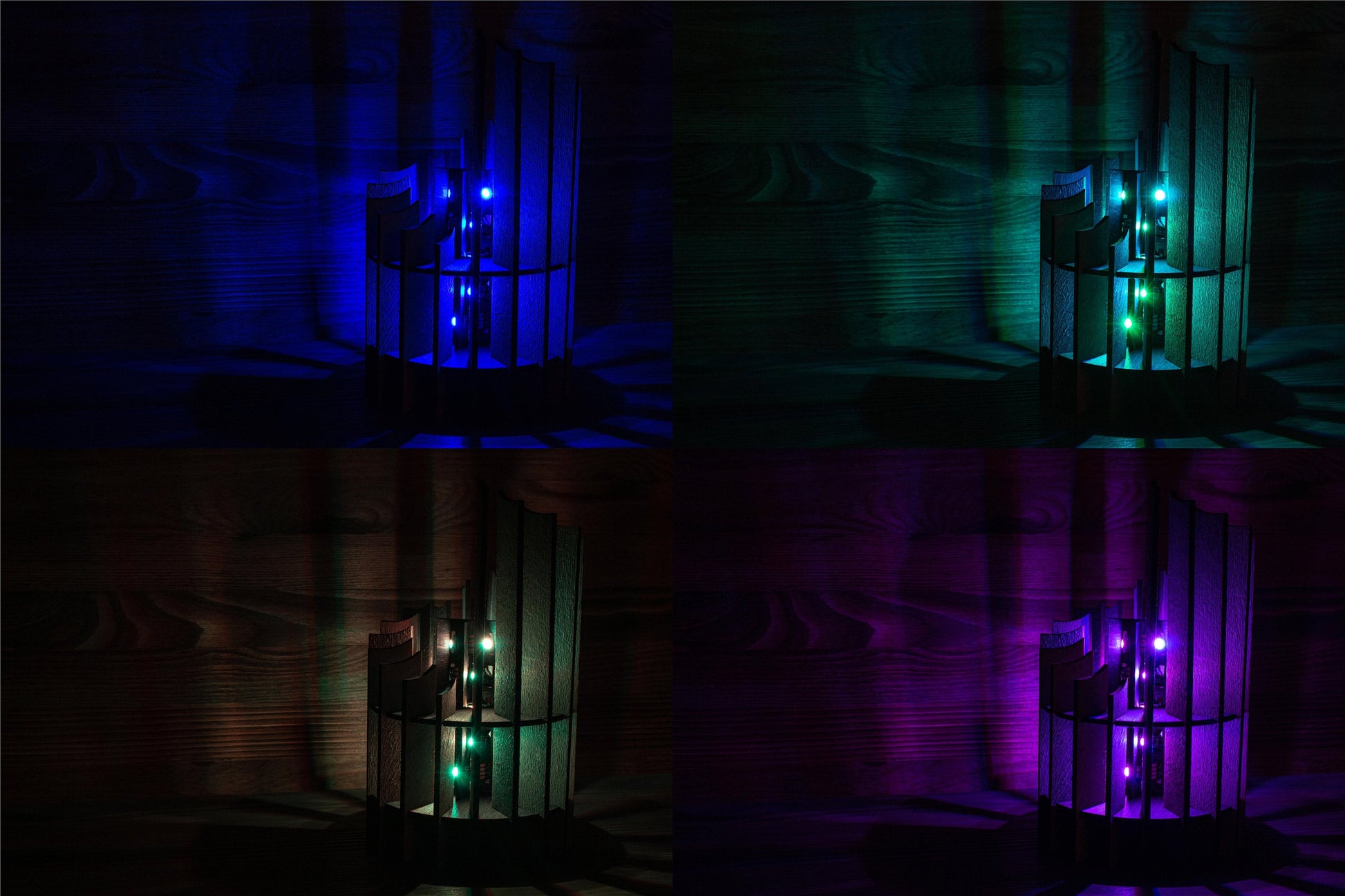 Handmade Spiraled Wood LED Lamp | Handmade