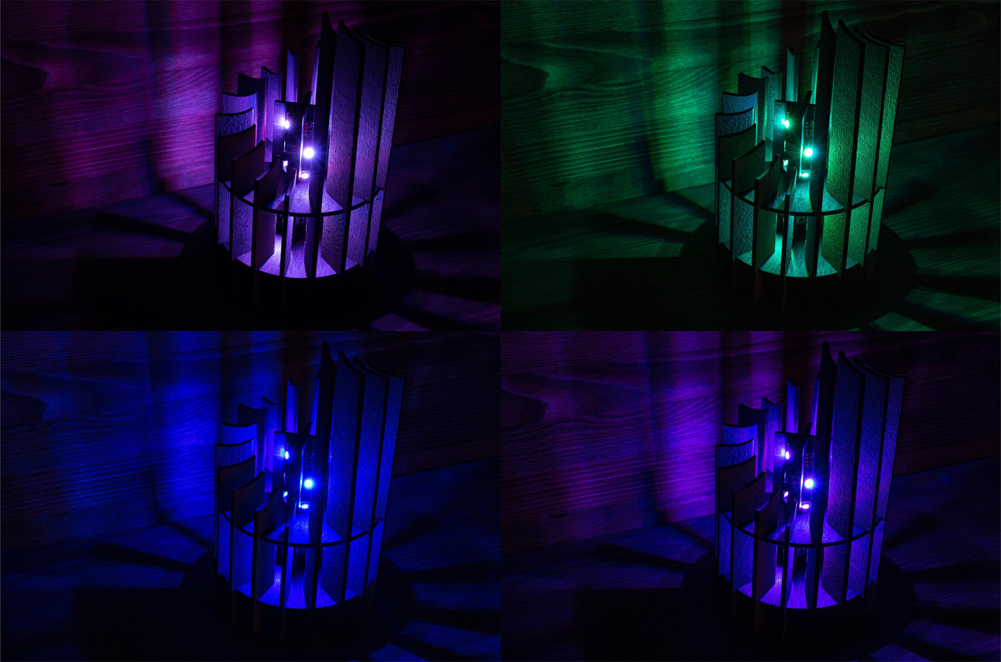 Handmade Spiraled Wood LED Lamp | Handmade