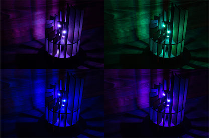 Handmade Spiraled Wood LED Lamp | Handmade