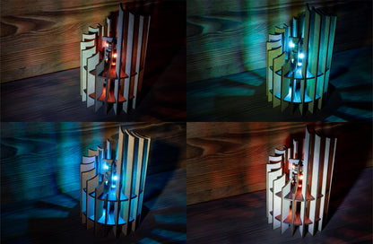 Handmade Spiraled Wood LED Lamp | Handmade