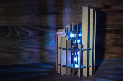 Handmade Spiraled Wood LED Lamp | Handmade