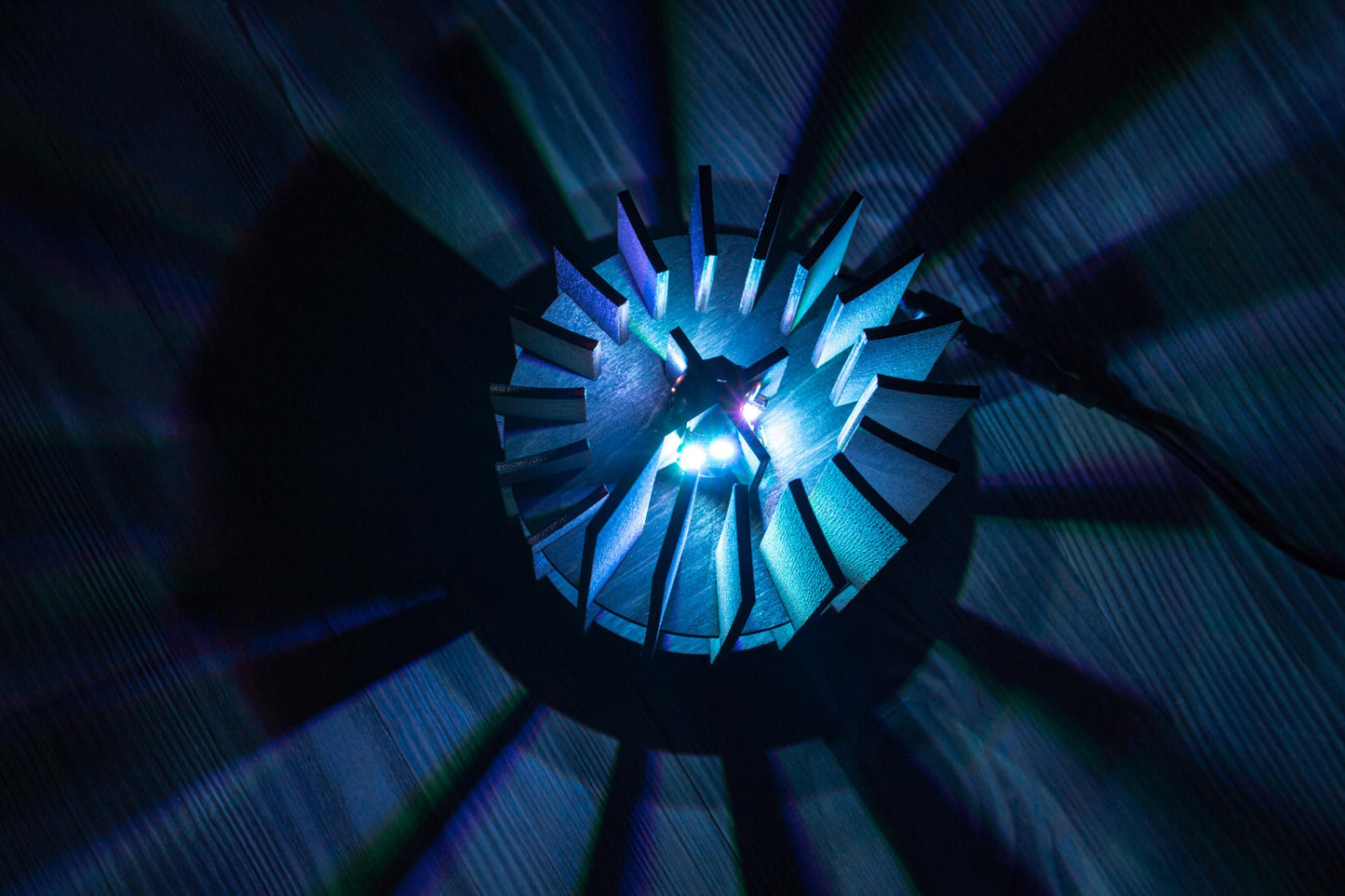 Handmade Spiraled Wood LED Lamp | Handmade