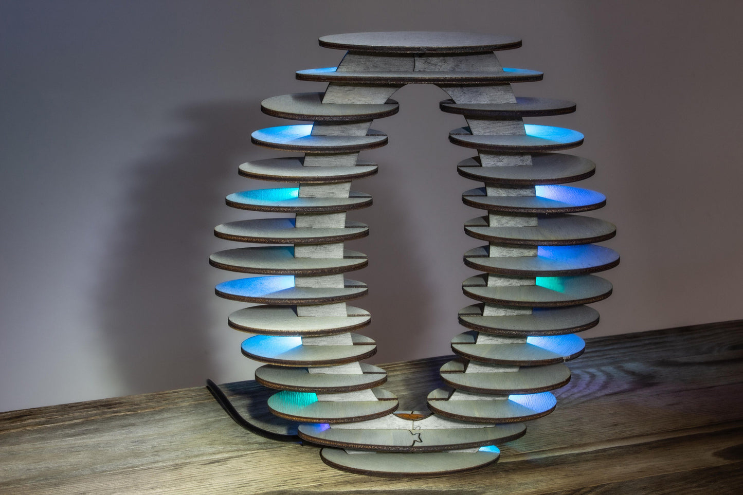 Layered Ellipse Wooden Lamp | Sci-Fi Style