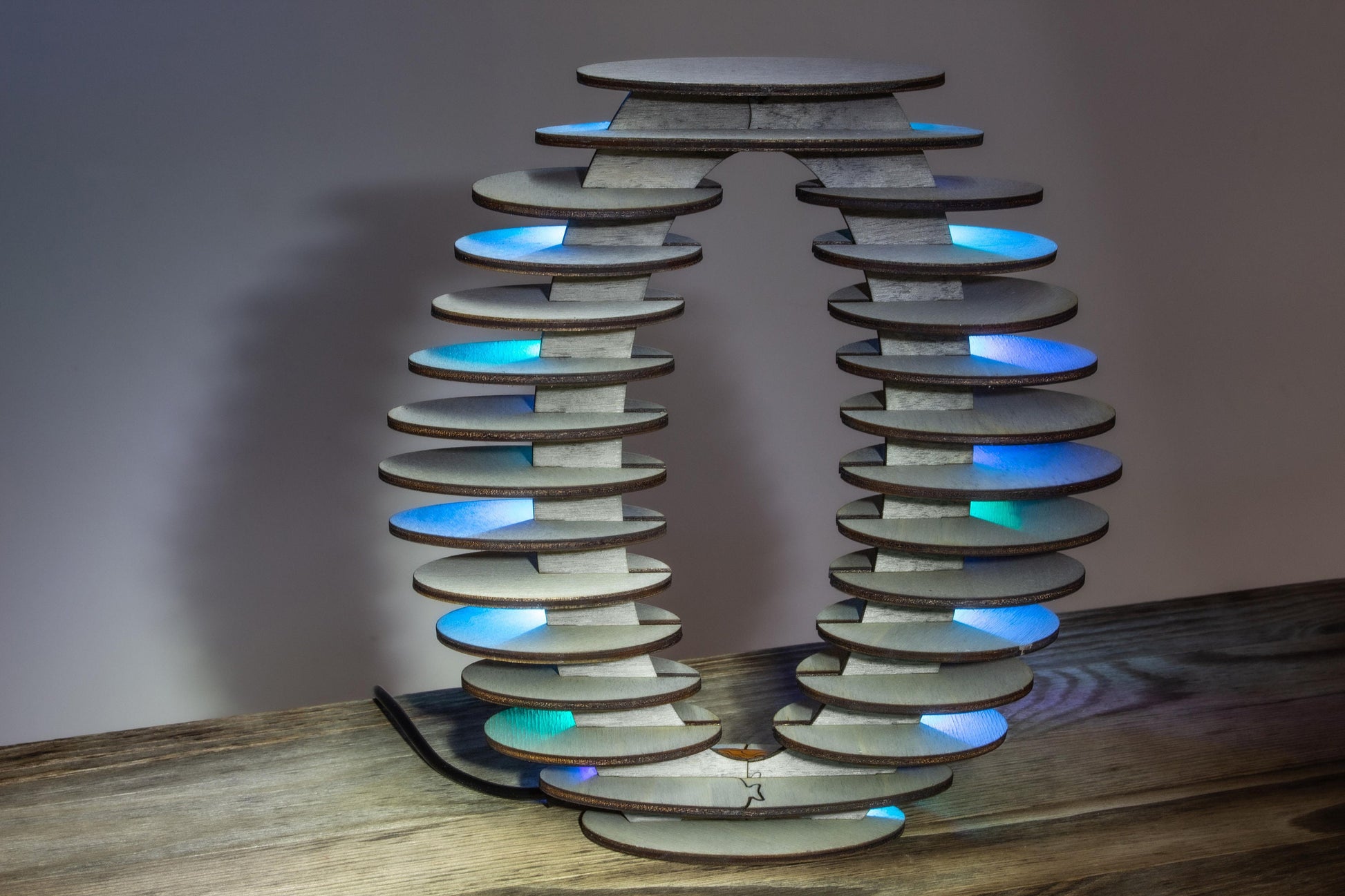 Layered Ellipse Wooden Lamp | Sci-Fi Style