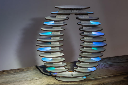 Layered Ellipse Wooden Lamp | Sci-Fi Style