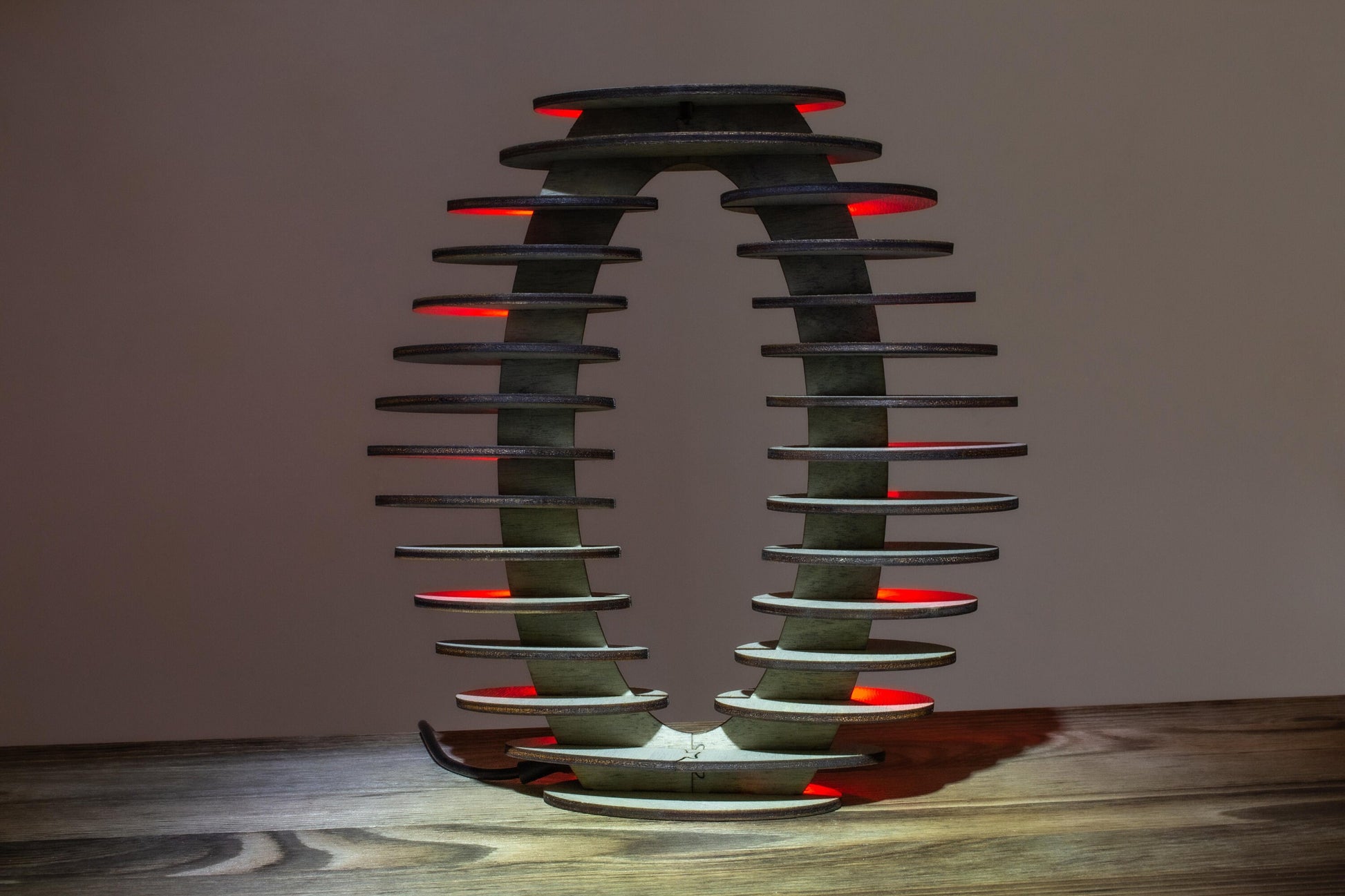 Layered Ellipse Wooden Lamp | Sci-Fi Style