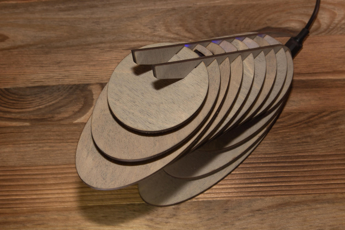 Parametric Wing Lamp — Sculptural Wood Light