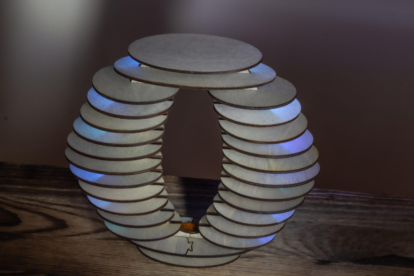Layered Ellipse Wooden Lamp | Sci-Fi Style