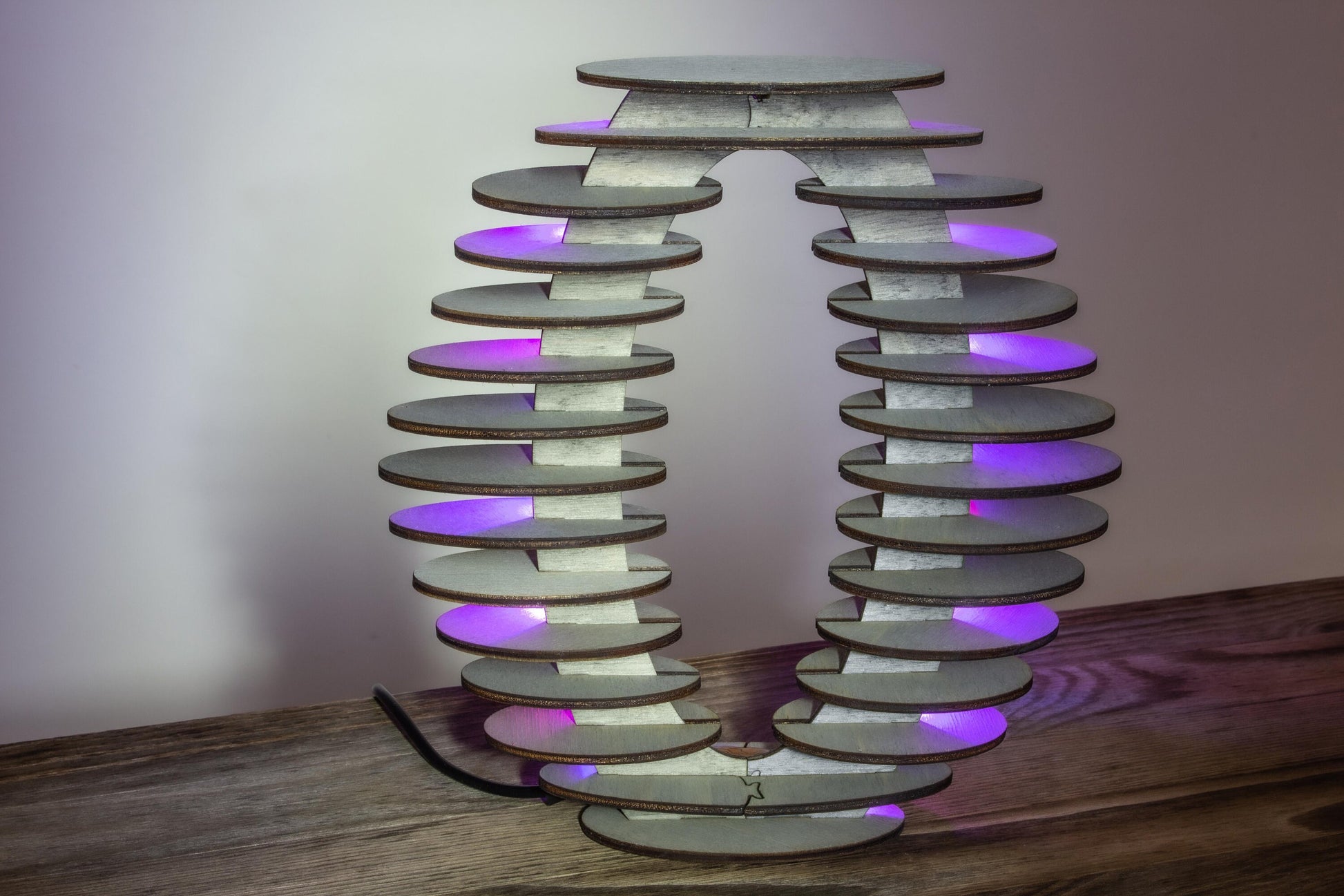 Layered Ellipse Wooden Lamp | Sci-Fi Style