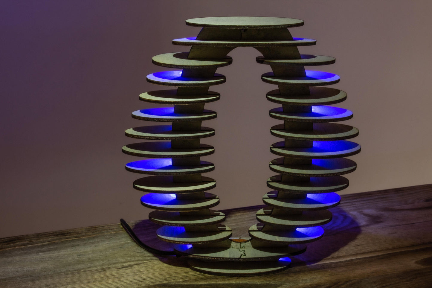 Layered Ellipse Wooden Lamp | Sci-Fi Style