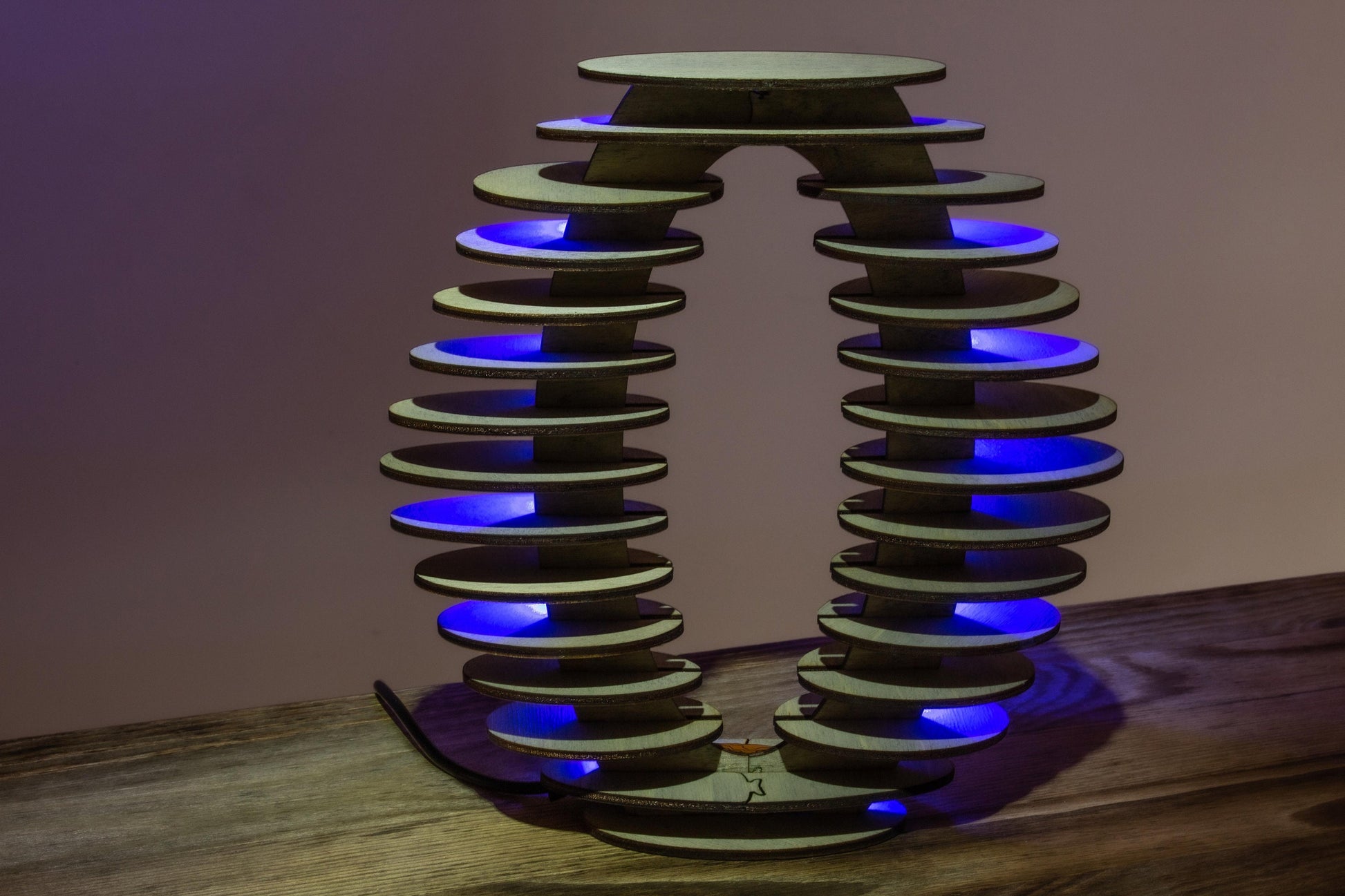 Layered Ellipse Wooden Lamp | Sci-Fi Style