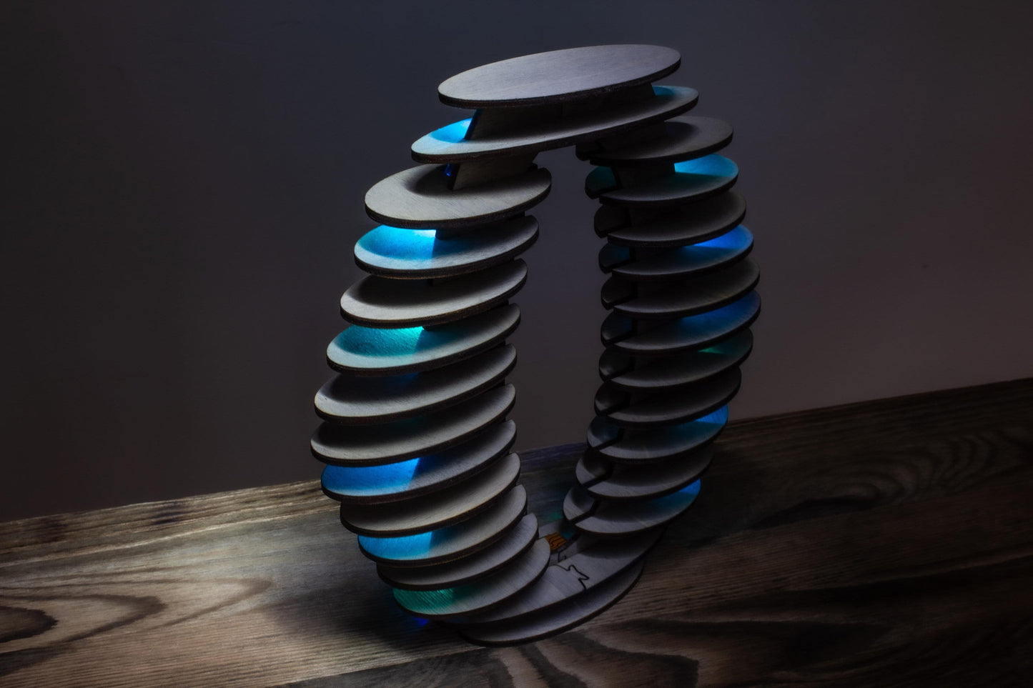 Layered Ellipse Wooden Lamp | Sci-Fi Style