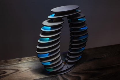 Layered Ellipse Wooden Lamp | Sci-Fi Style