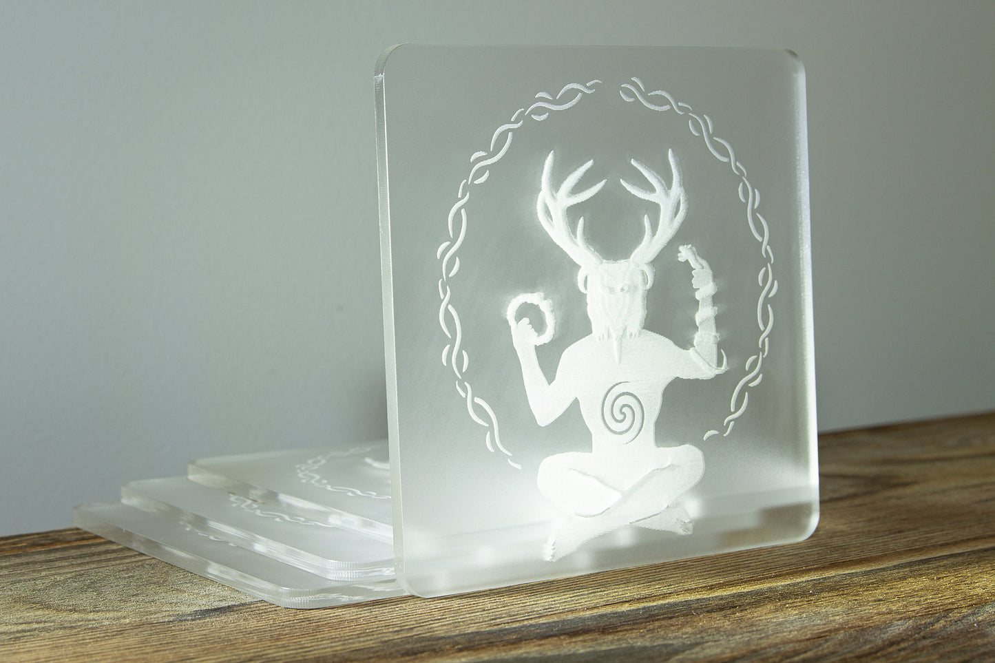 Engraved Cernunnos Coaster | Celtic Style