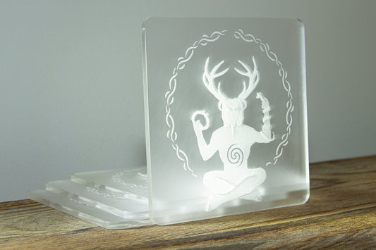 Engraved Cernunnos Coaster | Celtic Style