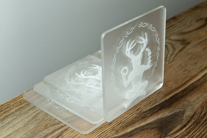 Engraved Cernunnos Coaster | Celtic Style