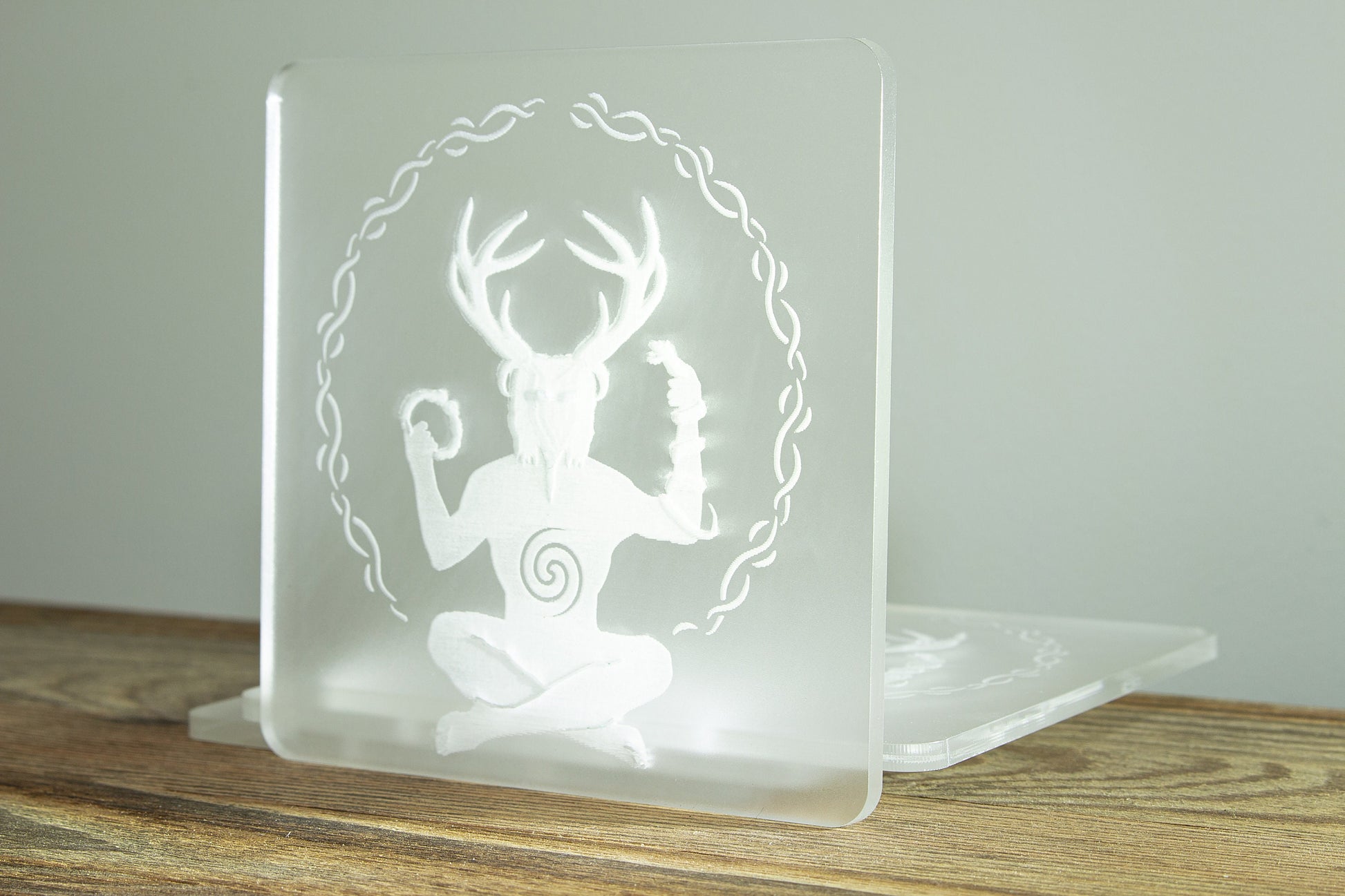 Engraved Cernunnos Coaster | Celtic Style