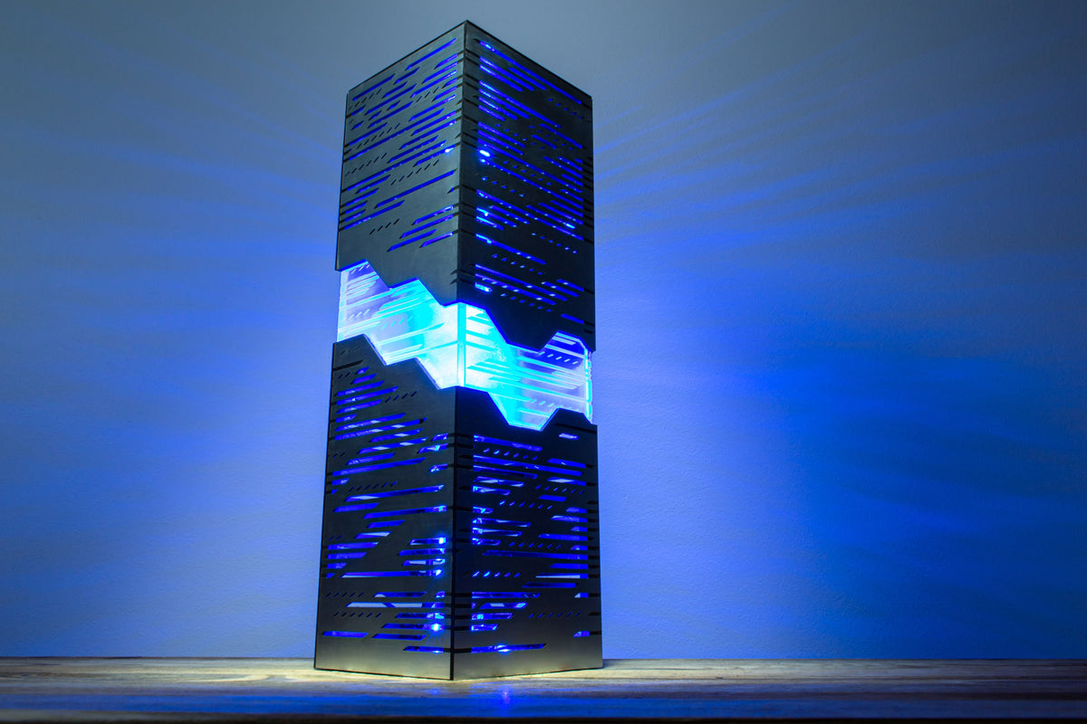 Neon Horizon Lamp — Metal-Look Night Light