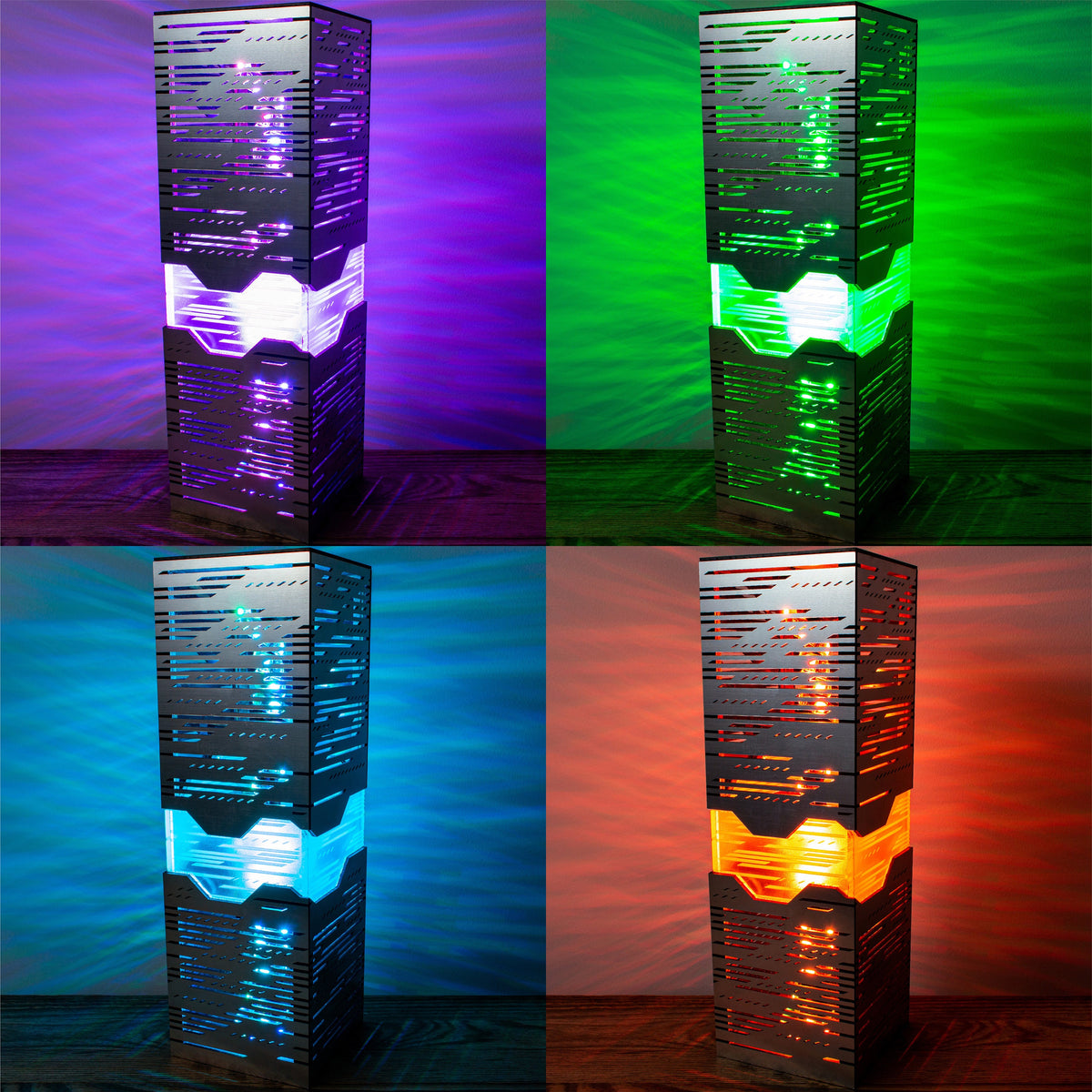 Neon Horizon Lamp — Metal-Look Night Light