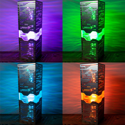 Neon Horizon Lamp — Metal-Look Night Light