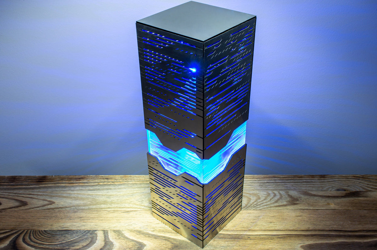 Neon Horizon Lamp — Metal-Look Night Light