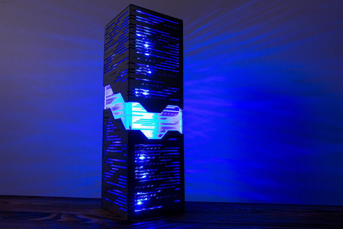 Neon Horizon Lamp — Metal-Look Night Light