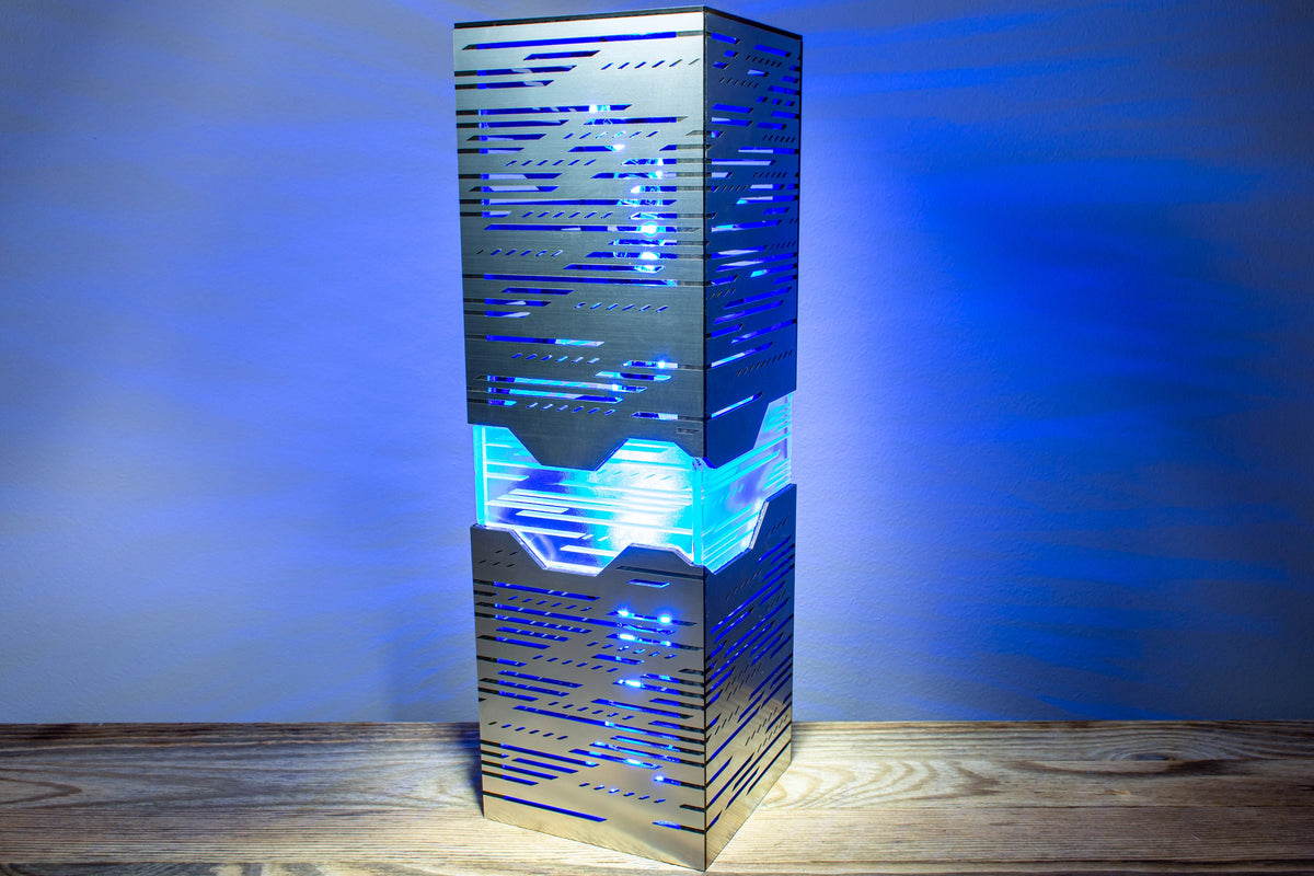 Neon Horizon Lamp — Metal-Look Night Light