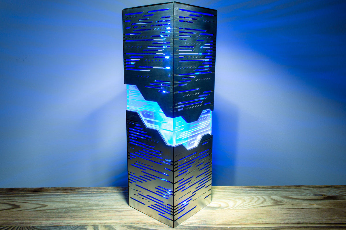 Neon Horizon Lamp — Metal-Look Night Light