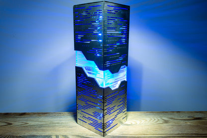 Neon Horizon Lamp — Metal-Look Night Light