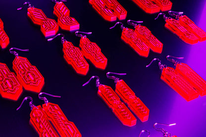 Personalised Circuit Earrings — UV Glow