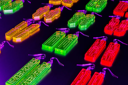Personalised Circuit Earrings — UV Glow